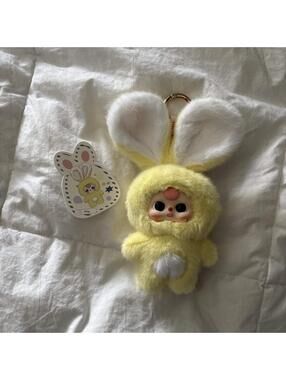 yellow bunny plush keychain